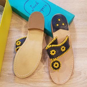 Jack Rogers Navy/Yellow Sandals Size 8